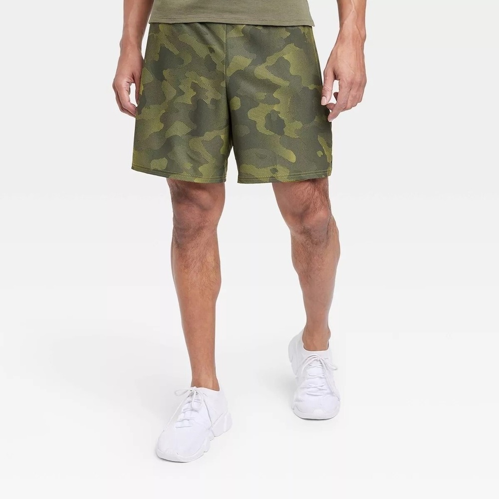 Mens Green Camo Lined Sport Shorts 7" Size XL‎ - All In Motion
